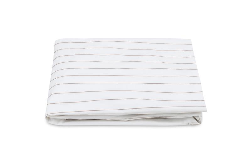 Matouk Amalfi Dune Fitted Sheet | Striped Bedding at Fig Linens and Home