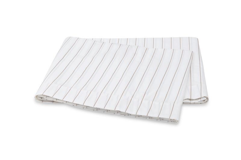 Matouk Amalfi Dune Flat Sheet | Striped Bedding at Fig Linens and Home