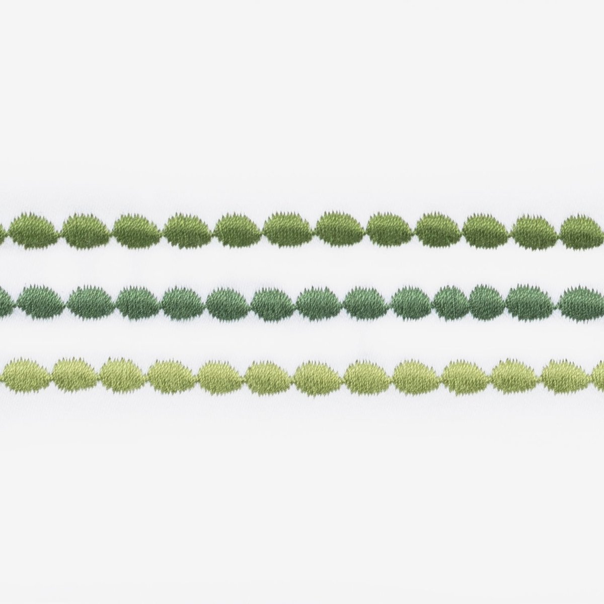 Matouk Amara Triple Pearl Twin Duvet Cover 70 x 90, 2" flange Palm Green - Fig Linens and Home