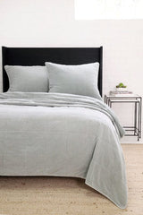 Blanket Cover | Quilted Amsterdam Shore Blue Coverlet by Pom Pom at Home | Fig Linens and Home