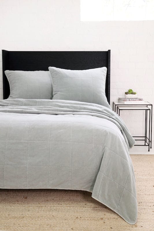 Blanket Cover | Quilted Amsterdam Shore Blue Coverlet by Pom Pom at Home | Fig Linens and Home