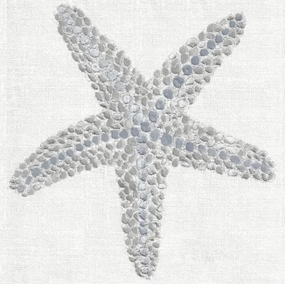 Silver Starfish Roma Terry Cloth Guest Towels by Anali (Set of 2)