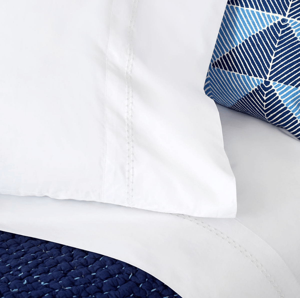 Bed Sheet Set - Organic Cotton Anketi Bedding by John Robshaw - Detail of Embroidery