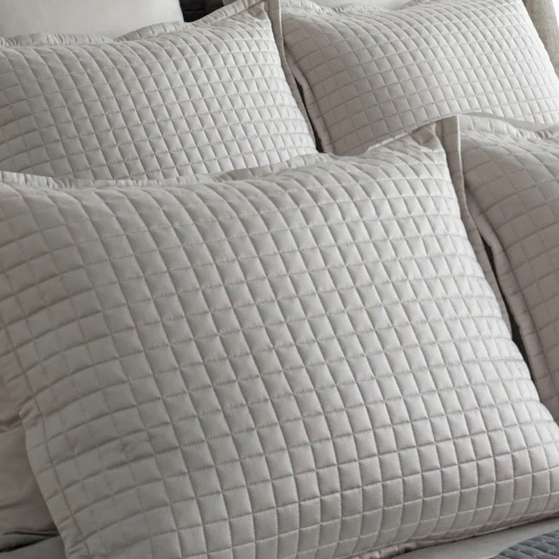 Pillow Sham - Ready-to-Bed 2.0 Quilted Sham Silver by Ann Gish at Fig Linens and Home