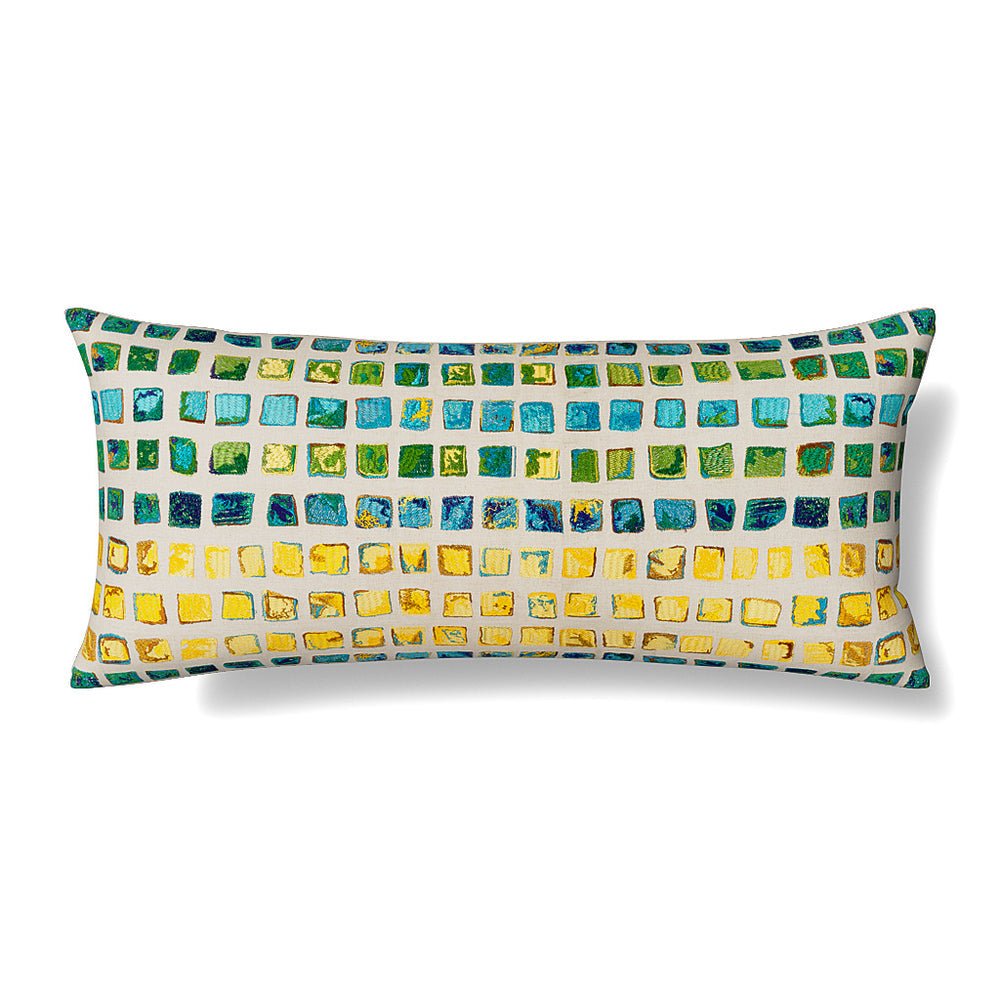 Ann Gish Tesserae Mosaic Pillow 36x16 Long Bed pillow Met Collection