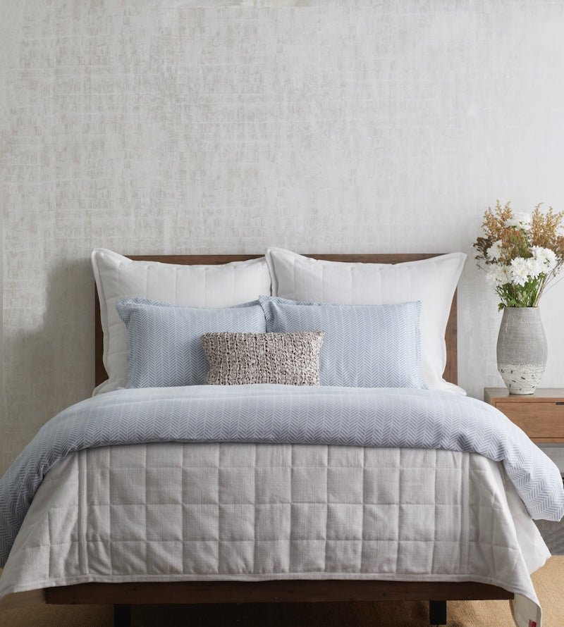 Aran Duvet Set Blue by Ann Gish at Fig Linens and Home