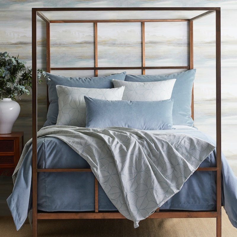 Ann Gish x The Met - Aryballos Blue and White Coverlet and Pillow Shams - Bedding