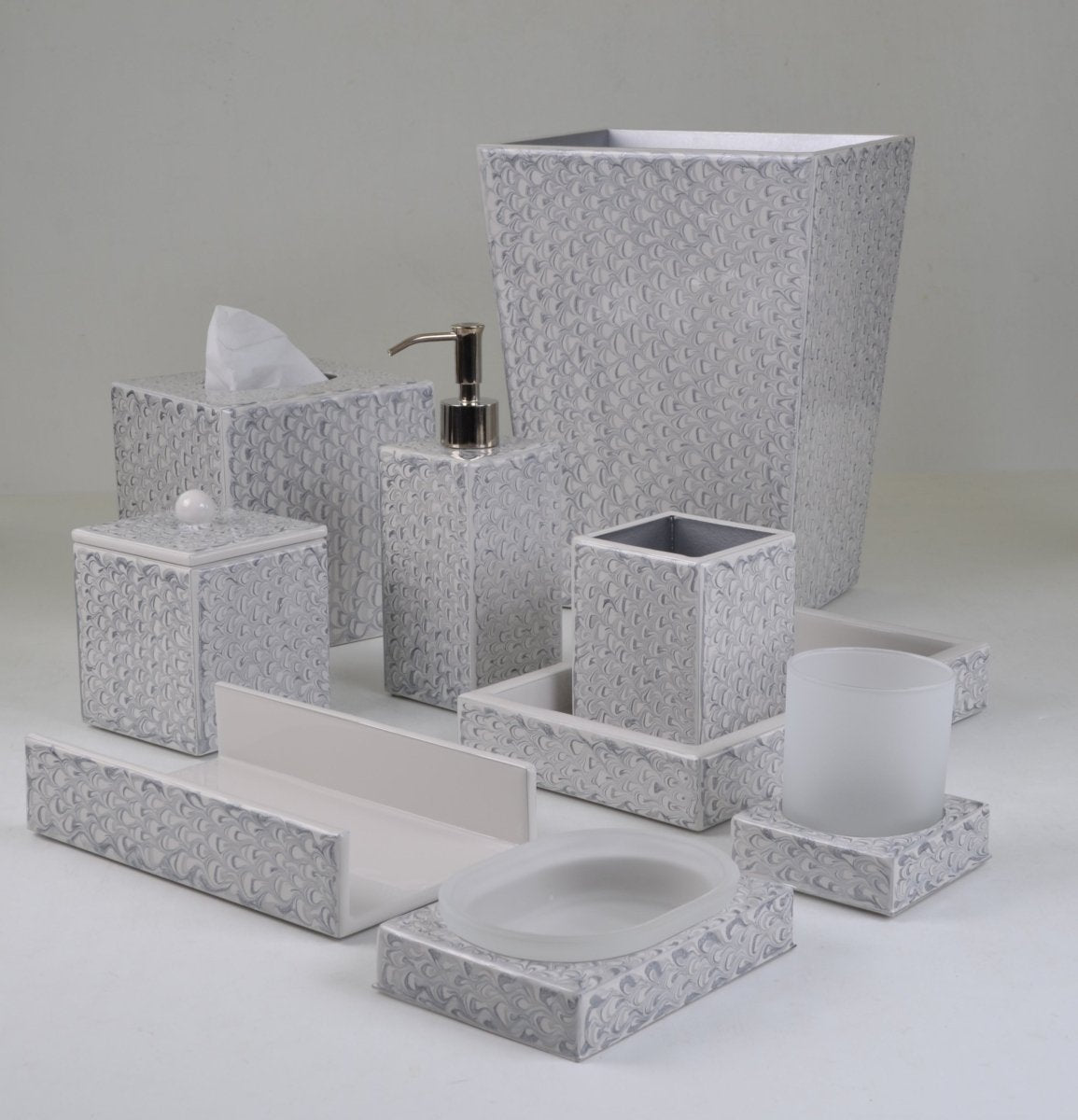 Atlantic Gray Set Bathroom Accessories Mike + Ally | Fig Linens and Home Bathroom Accessory Sets