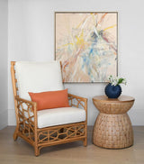 Fiji Occasional Table by Worlds Away | Small Side Table - Lifestyle Photograph 2 with Pink Pillow