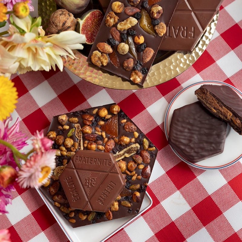 Detail of Tablecloth - Bistrot français red Table Linens by le jacquard français 