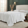 Ultima Organic Cotton Blanket by Orchids Lux Home - King White Bed Cover at Fig Linens and Home