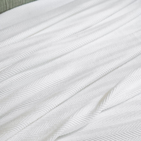 Ultima Organic Cotton Blanket by Orchids Lux Home - Queen White Fabric Detail at Fig Linens and Home