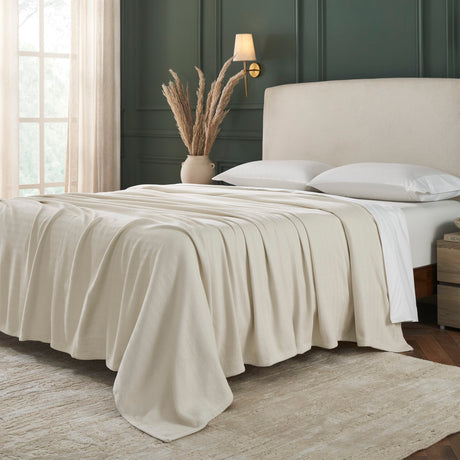 Ultima Organic Cotton Blanket by Orchids Lux Home - King Sand Bed Cover at Fig Linens and Home