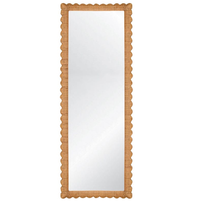 Britton Rattan Scallop Edge Floor Mirror by Worlds Away - Fig Linens and Home
