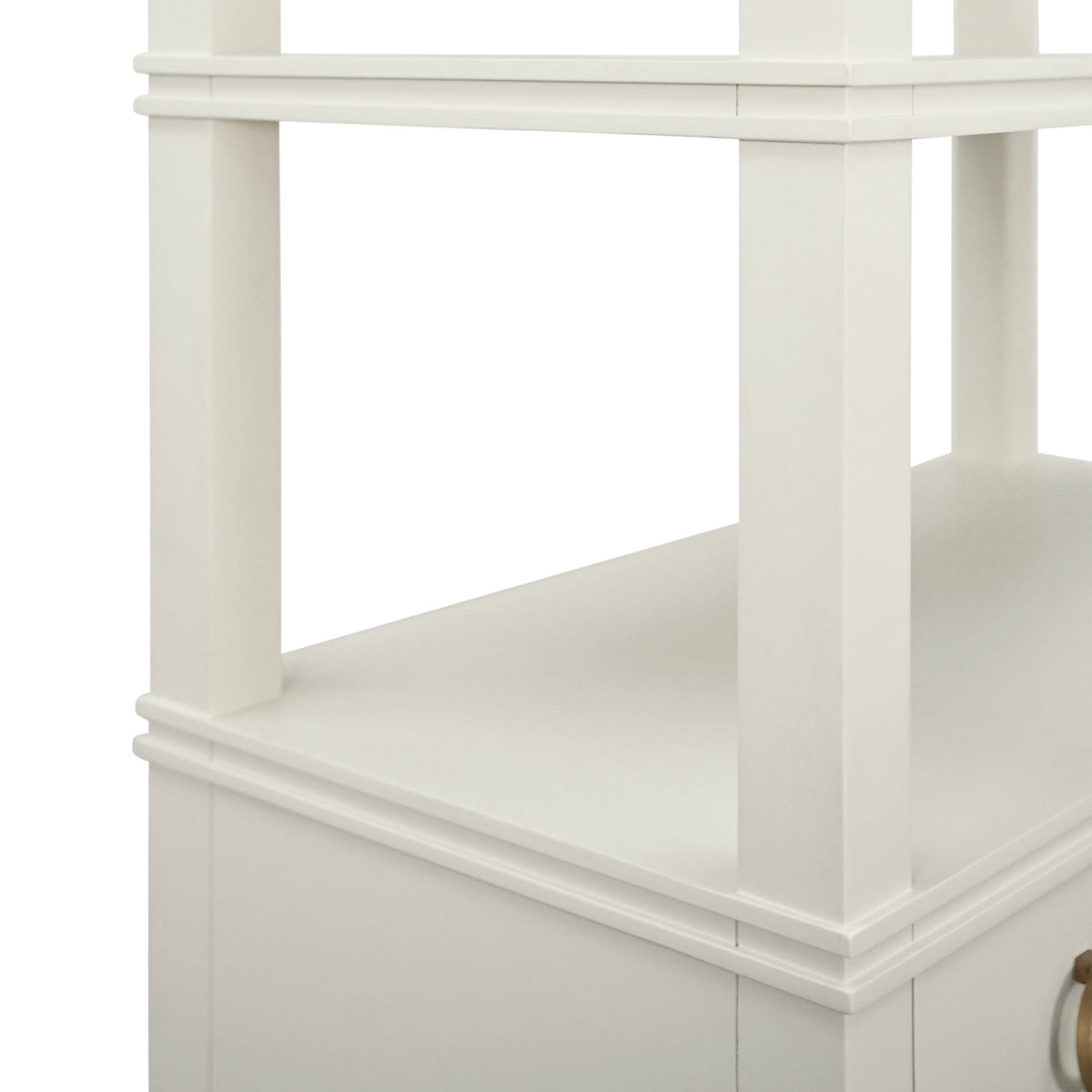 Worlds Away Brooke Antique White Etagere at Fig Linens and Home - Detail 2