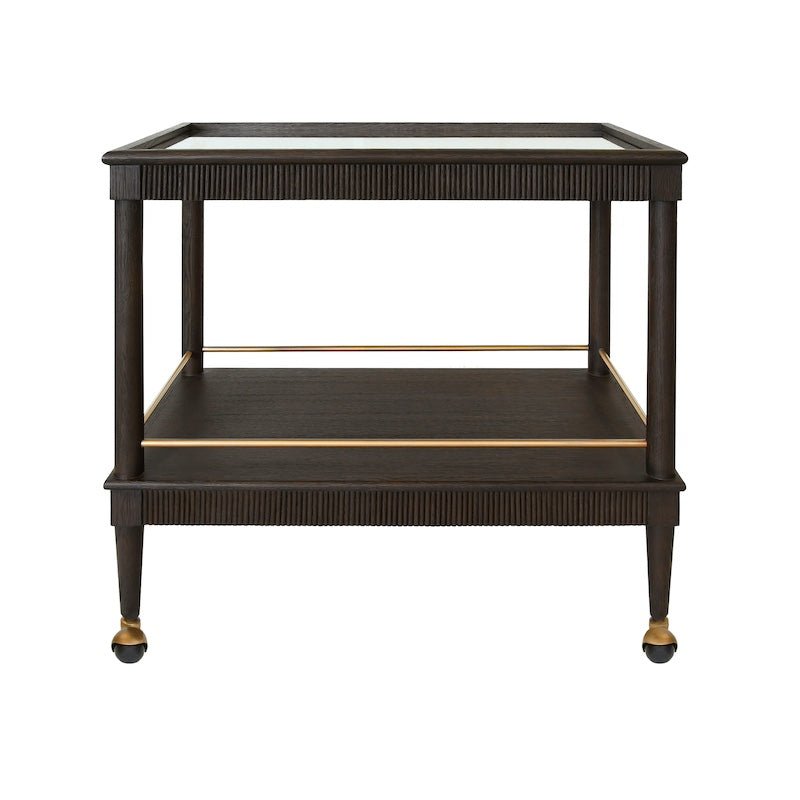 Bar Cart Front View - Dublin Espresso Oak Bar Cart by Worlds Away at Fig Linens and Home