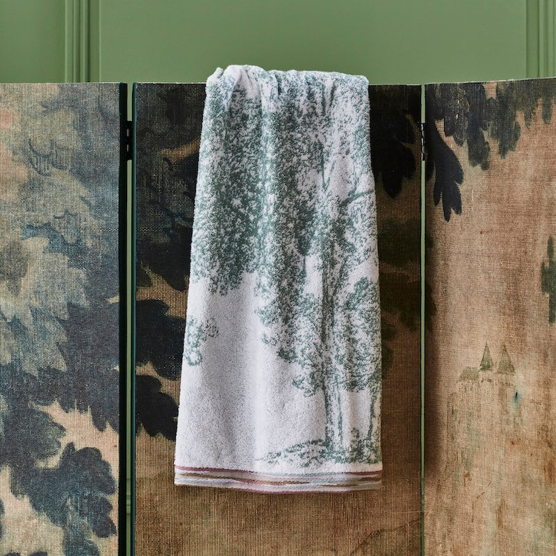 Towel hanging on screen - Towel Parc Yves Delorme Parc Bath Towel Collection Fig Linens and Home