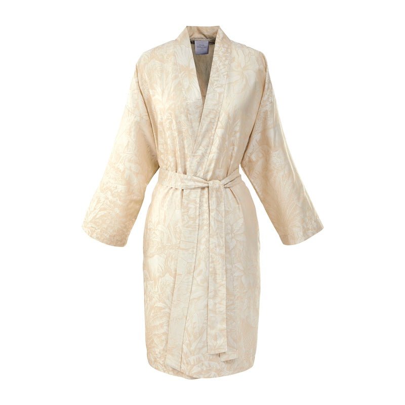 Bath Robe - Faune Organic Cotton Kimono | Yves Delorme Women's Robes - Front View of Robe