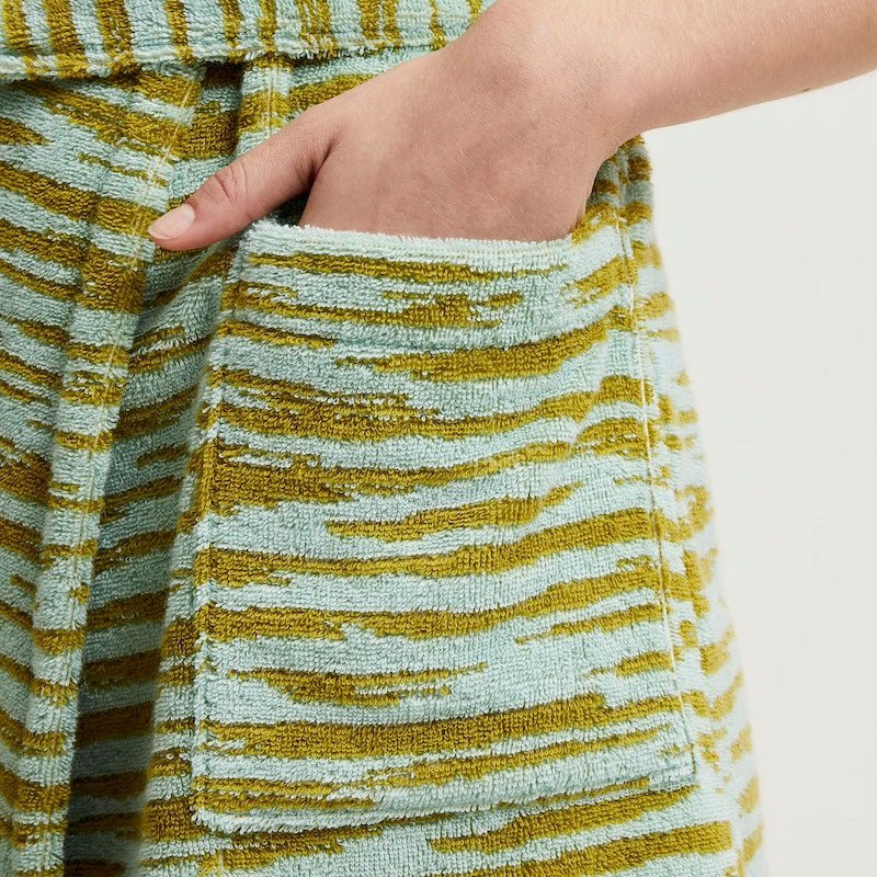 Bathrobe Pocket View - Tropical Green Robes by Yves Delorme | Organic Cotton
