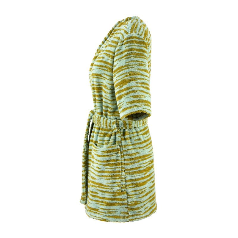 Side view of short bathrobe - Tropical Robes by Yves Delorme | Organic Cotton