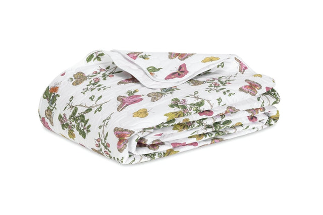 Baudin Butterfly King Quilt 112 x 99 , Piped Scallop Pink | Matouk Schumacher at Fig Linens and Home