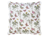 Baudin Butterfly Quilted Euro Sham 27 x 27, 1" flange Pink | Matouk Schumacher at Fig Linens and Home