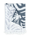 Matouk Zebra Palm Beach Towel by Matouk | Schumacher - Navy at FIG LINENS AND HOME - 6