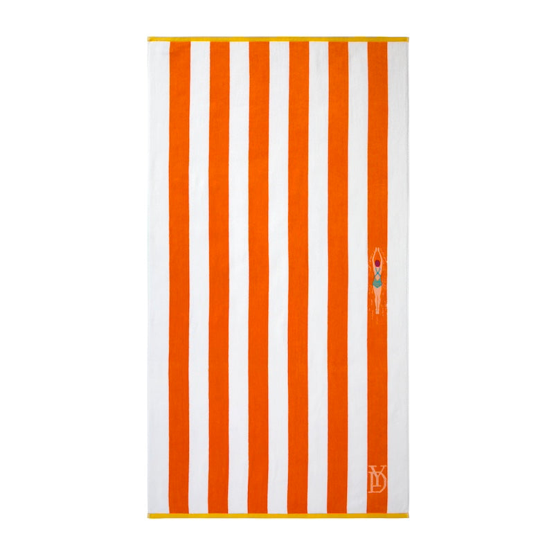 Yves Delorme Nageuse Beach Towel | Embroidered Swimmer Pool Towel at Fig Linens and Home