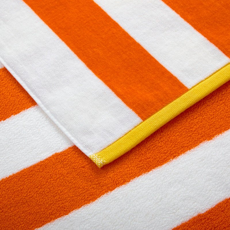 Corner Finishing Yellow Detail of Yves Delorme Nageuse Beach Towel | Swimmer Pool Towel