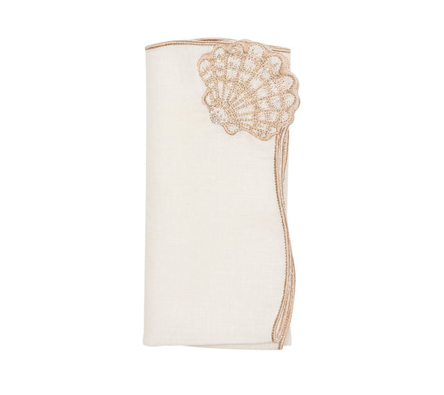 Beachcomber Napkins in White & Natural Set of 4 by Kim Seybert at Fig Linens and Home 1