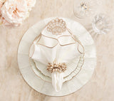 Beachcomber Napkins in White & Natural Set of 4 by Kim Seybert at Fig Linens and Home on Table