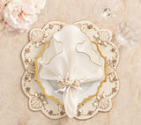 Beachcomber Placemat in Natural, Ivory & Gold Set of 2 by Kim Seybert at Fig Linens and Home 4