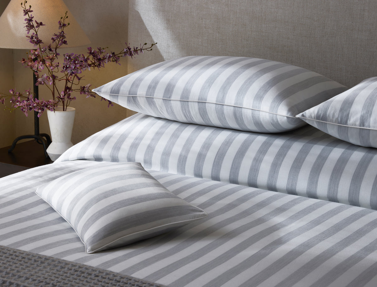 Lana Stripe Silver Sham by Matouk