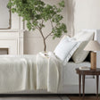Silk Bedding - Abalone Soft White Matouk Margaret Silk Quilts and Euro Shams