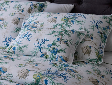 Pillow Shams on Bedding - Matouk Schumacher Del Tesoro Sea Blue at Fig Linens and Home