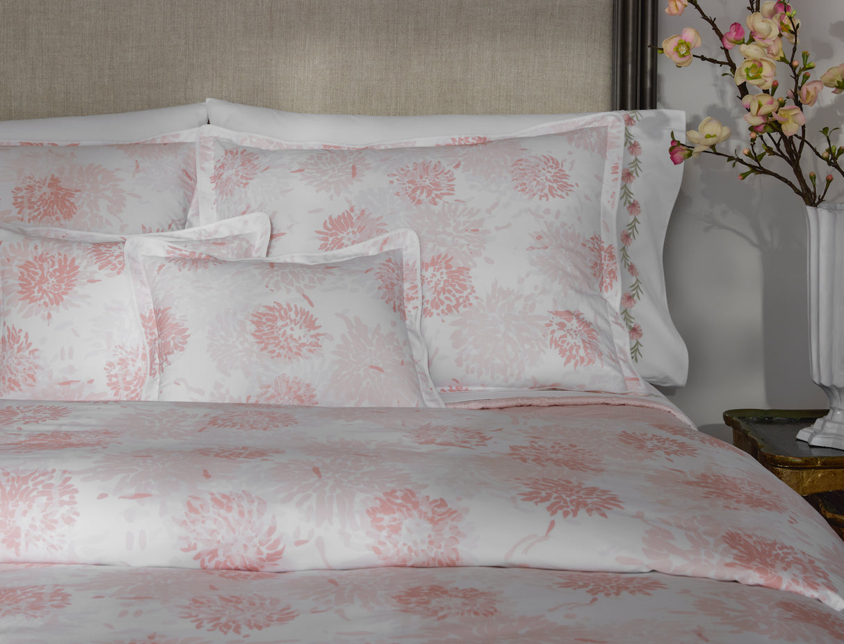 Chrysanthemum Blush Bedding by Matouk x Tillett at Fig Linens and Home - Lifestyle 2