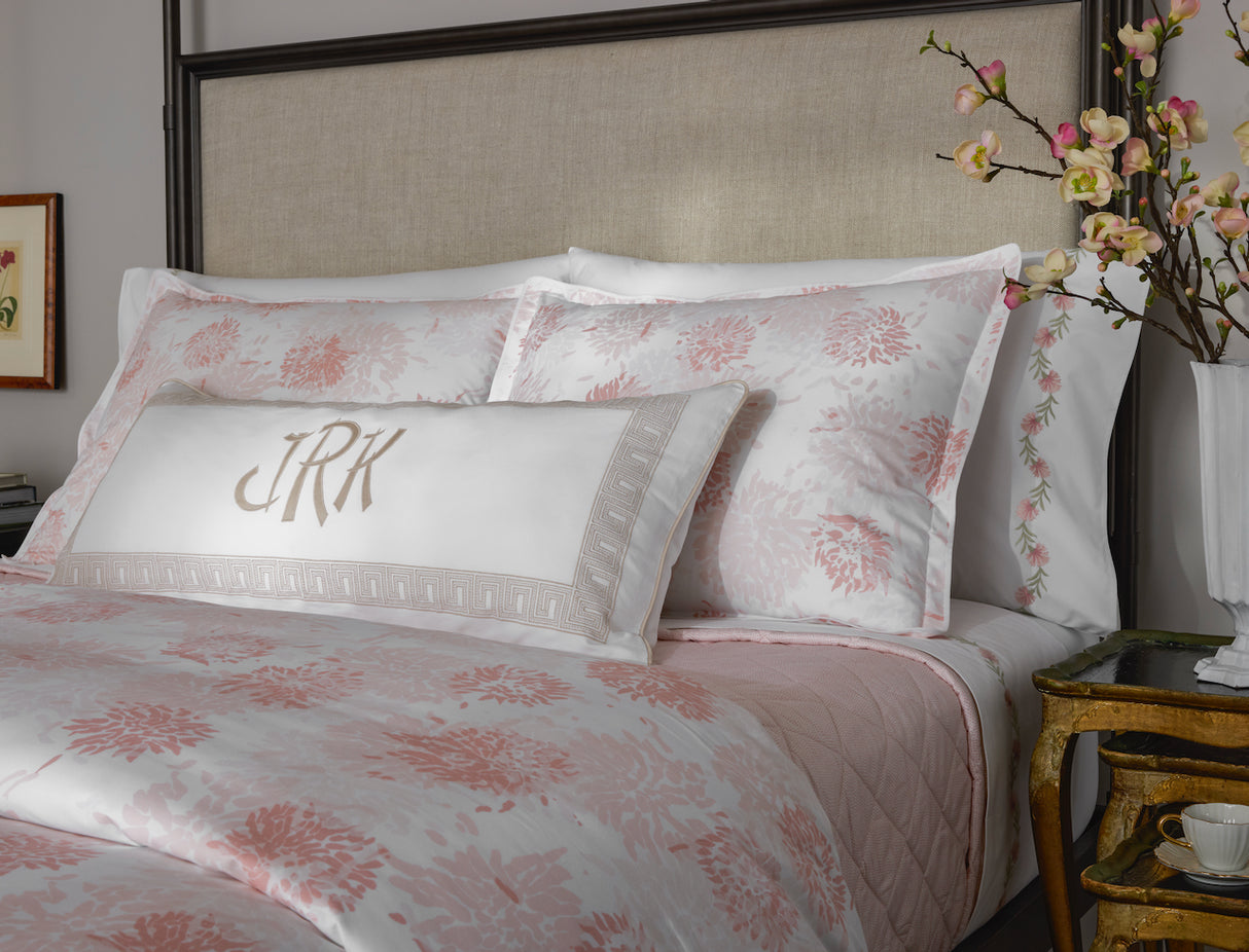 Chrysanthemum Blush Bedding by Matouk x Tillett at Fig Linens and Home - Lifestyle 4