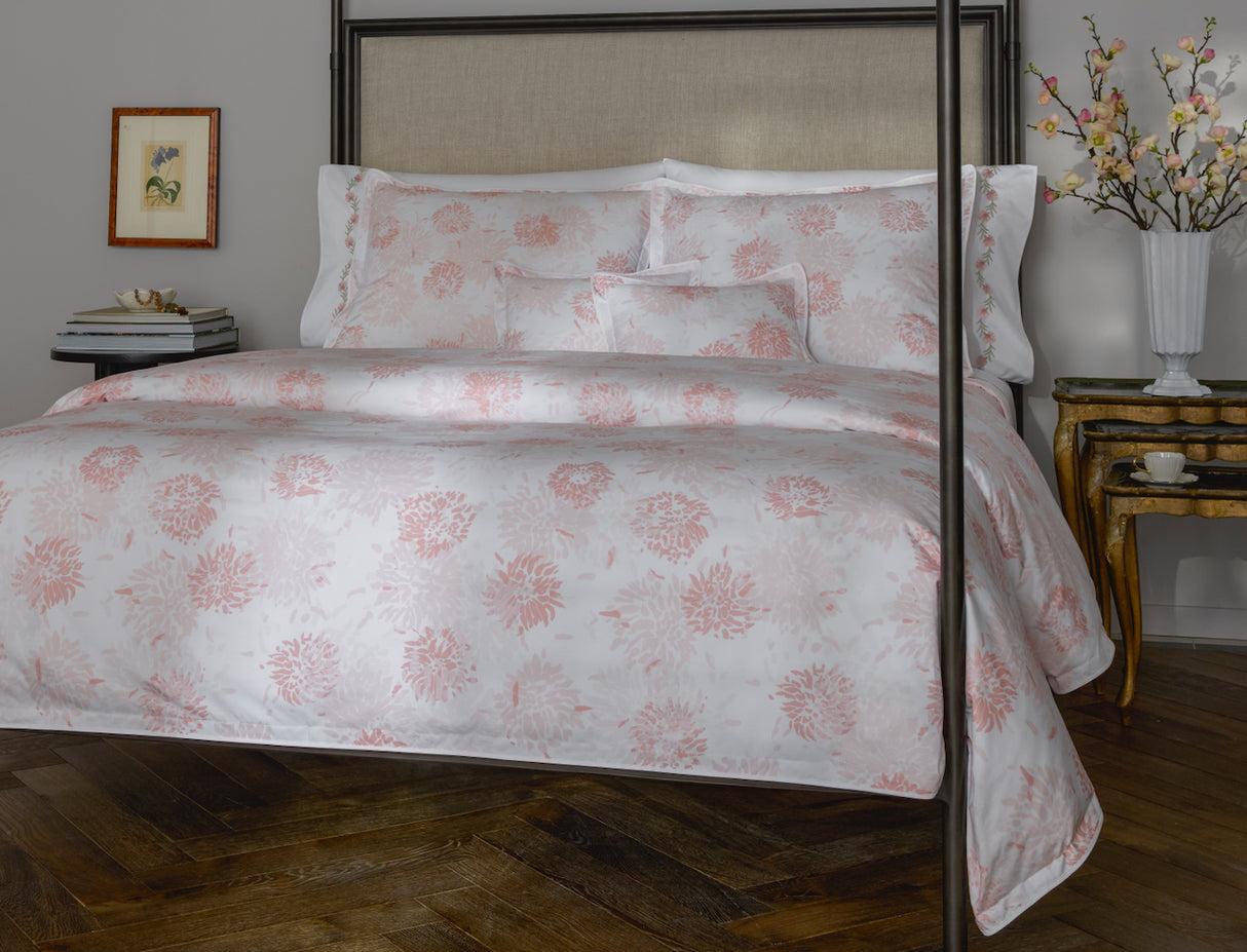 Chrysanthemum Blush Bedding by Matouk x Tillett at Fig Linens and Home - Lifestyle 5