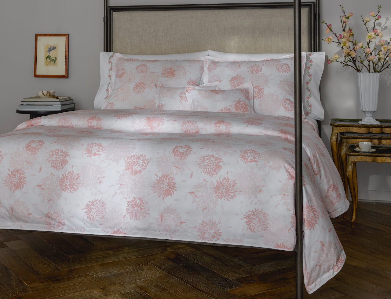 Chrysanthemum Blush Bedding by Matouk x Tillett at Fig Linens and Home - Lifestyle 5