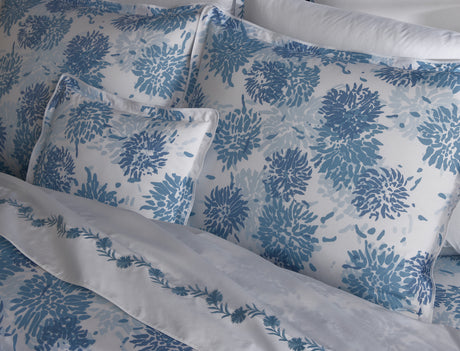 Chrysanthemum Blue Bedding by Matouk x Tillett at Fig Linens and Home - Lifestyle 2