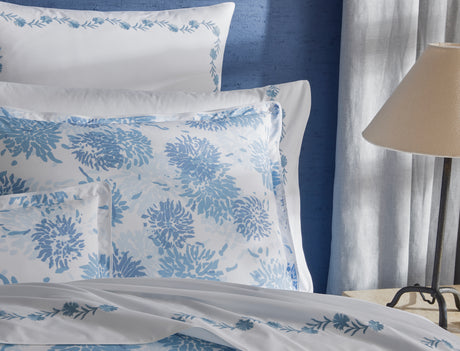 Chrysanthemum Blue Bedding by Matouk x Tillett at Fig Linens and Home - Lifestyle 6