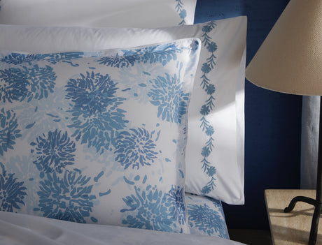 Chrysanthemum Blue Bedding by Matouk x Tillett at Fig Linens and Home - Lifestyle 7