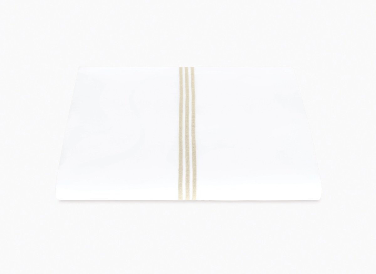 Matouk Bel Tempo Full/Queen Duvet Cover 90 x 96, 3" flange Almond