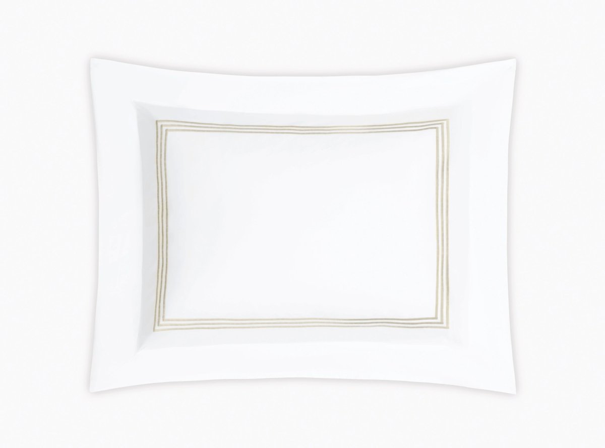 Matouk Bel Tempo King Sham 21 x 36, 3" flange Almond