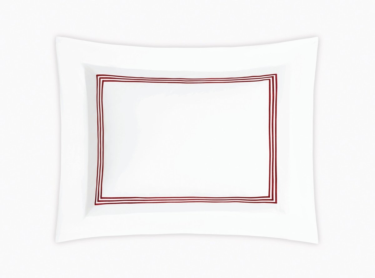 Matouk Bel Tempo King Sham 21 x 36, 3" flange Red