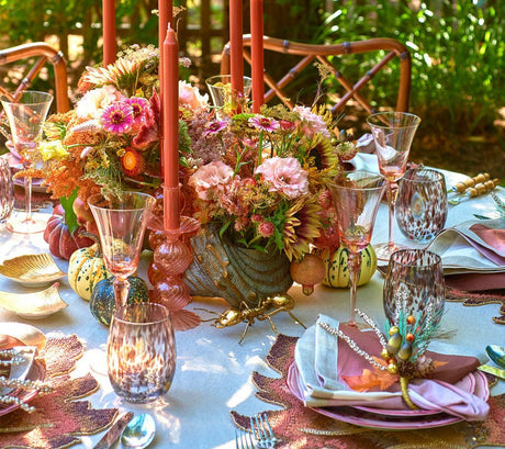 Bella Blush Pink Candle Holders Small - Kim Seybert Candle Holders Lifestyle 1
