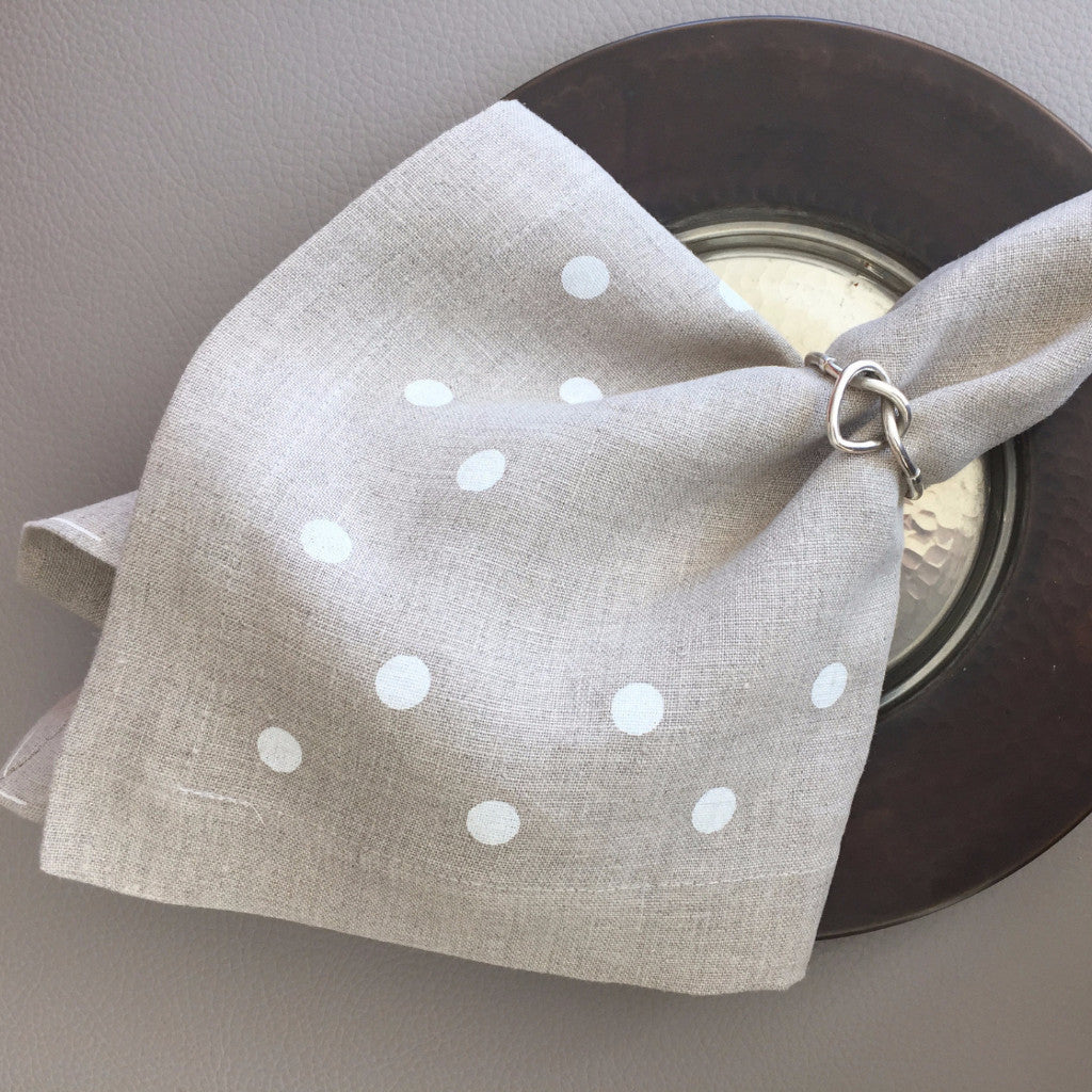 Belle Beige & White Napkin Lifestyle | Mode Living at Fig Linens and Home