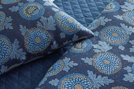 Detail Blossom Duvet Blue by Ann Gish at Fig Linens and Home
