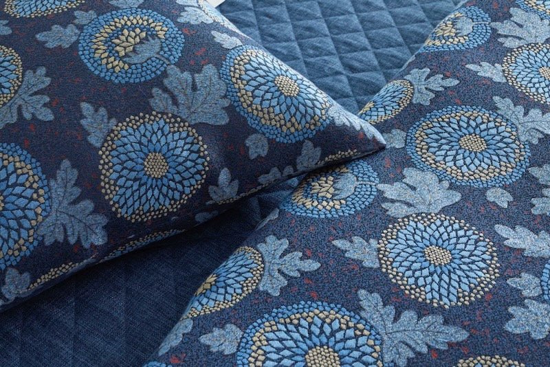 Close Up - Blossom Decorative Pillows Blue by Ann Gish at Fig Linens and Home