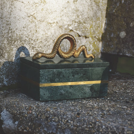 Boa Green Marble Box by Worlds Away